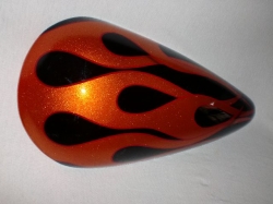 Tangerine Flake Flames on Black Picture